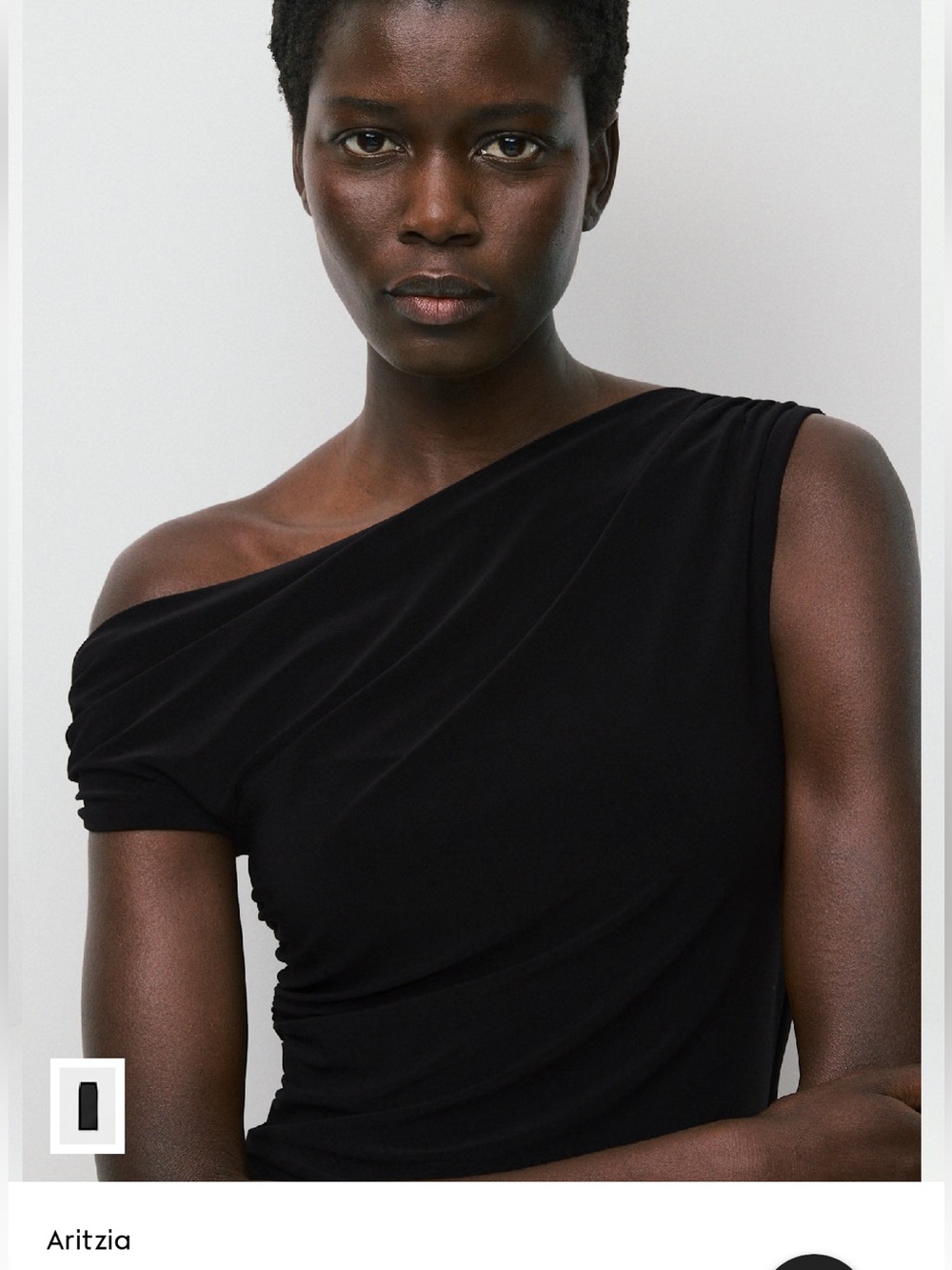 Aritzia Black One-Shoulder Top